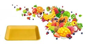 400 Bandeja De Isopor Amarela B04 Rasa 26X14X1,4Cm (1Pct)