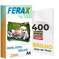 400 Folhas Papel Fotográfico Glossy 230g 10x15 Padrão
