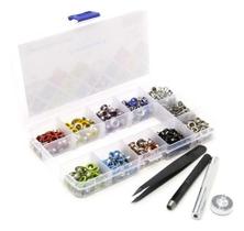 400 ilhós coloridos + aplicador manual e vazador c