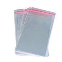 400 Saco Adesivado Saquinho Plastico Transparente 5X8,5 cm para joias