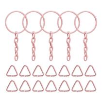 4000 Unidades De Argola Rosa Bebe Com Corrente Para Chaveiro 23mm + Triangulo