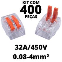 400un Conector Emenda Derivação Para Iluminação 2 vias 4mm² 32A/450V