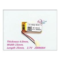 401535 Bateria 2 Fios 4mm X 15mm X 35mm 3,7v 200mah