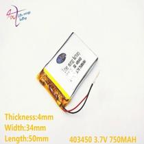 403450 2 Fios 3,7v 750mah 4mmx 34mmx 50mm -