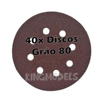 40pç Disco Lixa Para Base C/ tiras autocolantes 125mm 4 Grãos A Escolha