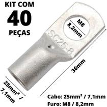 40un Terminal de Compressão Para Cabo de 25mm² Furo M8 SC25-8