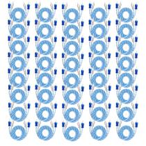 40x Cabos RCA 1 Metro Dupla Blindagem Injetado Azul 4mm Blindado Tech One