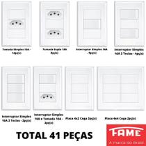 41un Tomadas Interruptores 4x2 Com Placa Evidence FAME