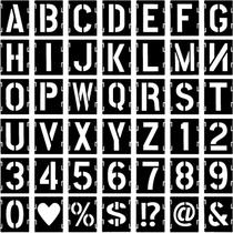 42 Estênceis Reutilizáveis de Letras e Números, 9 cm 42 Estênceis Reutilizáveis de Letras e Números, 9 cm