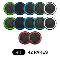 42 Pares de Grips p/ controle Anti Derrapante Silicone Botão Analógico do Joystick Playstation PS3 PS4 PS5 Xbox One Series Nintendo Compatível