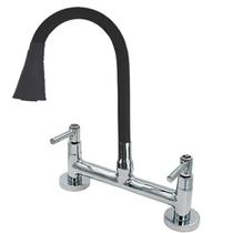 4256 C81 Torneira Misturador Gourmet Para Bancada Mesa Pia de Cozinha Tubo Cone Flexível Preto