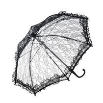 42cm Mini Vintage Lace Umbrella Pequeno Guarda-chuva de casamento para noiva casamento presente crianças decoração de desempenho 7 estilos - 51237黑00