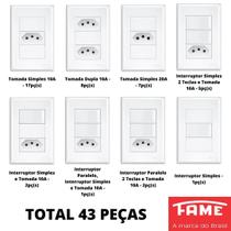 43un Tomada Interruptor Com Placa 4x2 Evidence FAME