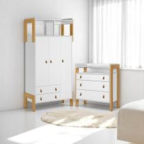 4410 - comoda 3gav c/nicho fantasia branco acetinado (4410.3) + 4375 - g. roupa 3pts/2gv c/nicho fantasia branco acetinado (4375.3) 4410 - comoda 3gav c/nicho fantasia branco acetinado (4410.3) + 4375 - g. roupa 3pts/2gv c/nicho fantasia branco acetinado (4375.3)