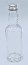 45 Garrafinhas Redonda de Vidro 60ml com Tampa Prata