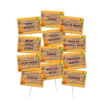 45 Placas com Palito Nome Comida Bebida Festa Junina