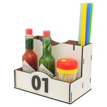 45 Porta Molhos Pimenta Guardanapo Canudos Temperos Pizzaria Branco