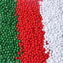 450 piezas de cuentas de madera TOP HUNTER de 10mm en rojo, verde y blanco