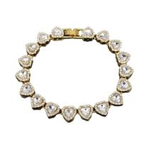 45cm novo hip hop tênis corrente pulseira colar brilhante coração strass cz moda rock festa jóias