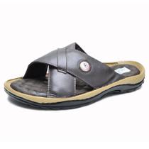 461CLA Chinelo Masculino de couro forrado em couro marrom 461CLA Chinelo Masculino de couro forrado em couro marrom