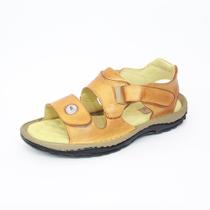 466CLA sandalia masculina de couro natural forrada bege