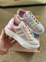 4724 Tênis Infantil Fashion com Cadarço Colorido Super Estiloso!