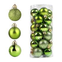 48 Bola Verde Decoração Árvore De Natal Glitter Lisa Fosca