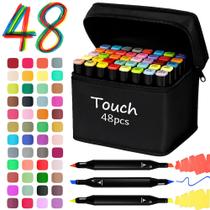 48 Canetinhas Profissionais 2 Pontas Pintura Desenho Arte Caligrafia Lettering Artesanato
