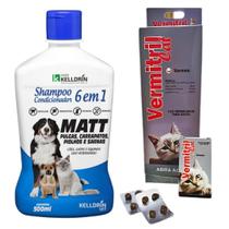 48 Comprimidos Mastigáveis para Gatos com Shampoo e Condicionador Matt 6 em 1