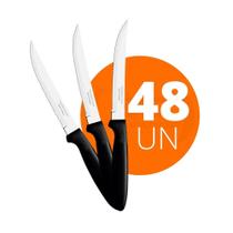 48 Facas Churrasco Ipanema Inox Fptop Cabo Preto Tramontina