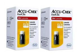 48 Lancetas Accu Chek Fastclix 2 Caixa Com 24 Lancetas - Accu-chek
