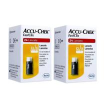 48 Lancetas Accu Chek Fastclix 2 Caixa Com 24 Lancetas
