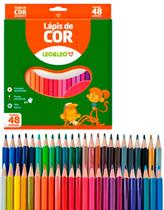 48 Lapis de Cor Leo & Leo Premium Sextavado Ponta Resistente