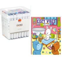 48 Marcadores Artístico Duas Pontas +Bobbie goods AntiStress