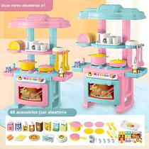 48 pçs mini cozinha playset diy simulado cozinhar utensílios de mesa fingir jogo para crianças