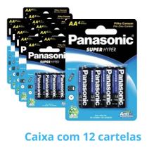 48 Pilhas Aa Zinco Carvão Panasonic 12 Cartelas