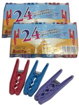 48 Prendedor De Roupa Plástico Pregador Grande E Resistente