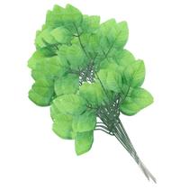 48 Ramos Decoração Arranjo Folhas de Rosa Artificial Planta Plástico 5 Galhos Cada 47cm