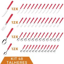 48 Talher Inox Colher Chá Garfo Faca Colher Luna Vermelho 48 Talher Inox Colher Chá Garfo Faca Colher Luna Vermelho