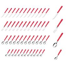 48 Talheres Colher Faca Garfo Colher de Chá Vermelho Luna