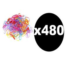 480 Elásticos de Silicone Cabelo Xuxinha Colorida infantil