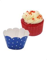 48x Saia para Cupcake Pequeno Wrapper Poá Azul Escuro (5x3.6x3) Papel Cartão 250g com Plastificação 48x Saia para Cupcake Pequeno Wrapper Poá Azul Escuro (5x3.6x3) Papel Cartão 250g com Plastificação