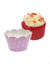 48x Saia para Cupcake Pequeno Wrapper Poá Lilas (5x3.6x3) Papel Cartão 250g com Plastificação 48x Saia para Cupcake Pequeno Wrapper Poá Lilas (5x3.6x3) Papel Cartão 250g com Plastificação
