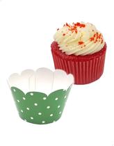 48x Saia para Cupcake Pequeno Wrapper Poá Verde Escuro (5x3.6x3) Papel Cartão 250g com Plastificação 48x Saia para Cupcake Pequeno Wrapper Poá Verde Escuro (5x3.6x3) Papel Cartão 250g com Plastificação