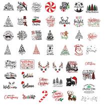 49 Pegatinas Navideñas con Palabras para Manualidades, Pegatinas de Vinilo Impermeables para Adornos de Navidad, Bola de Navidad, Madera, Taza, Botella de Agua (49 Piezas de Palabras a Color)