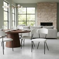 4cadeiras de jantar moderna no tecido boucle 4cadeiras de jantar moderna no tecido boucle