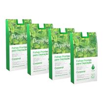 4cx Folhas Prontas Depilação Corporal Depilflax Hortelã 20u 4cx Folhas Prontas Depilação Corporal Depilflax Hortelã 20u