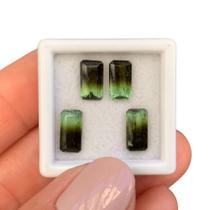 4ø Turmalina Bicolor Baguete Retangular 5,29ct
