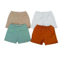4pç Kit Short infantil Bebe Algodão P até 4 anos