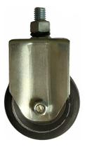 (4pçs) Rodizio Fixo Rosca Roda 3pol. Aluminio Borracha 80kg (4pçs) Rodizio Fixo Rosca Roda 3pol. Aluminio Borracha 80kg